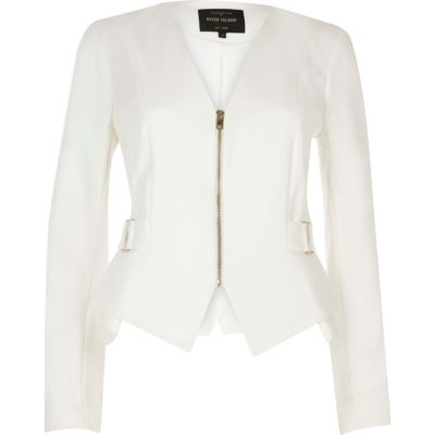 White peplum jacket